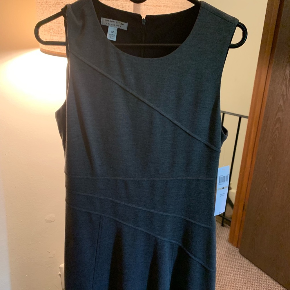 London style collections grey sleeveless dress